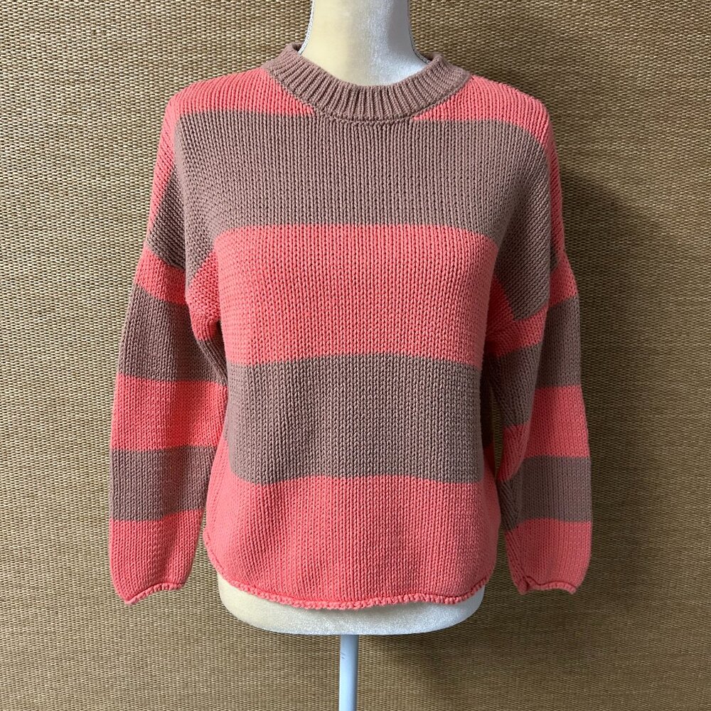 Lascana Sweater Womens 4/6 Orange Brown Stripe